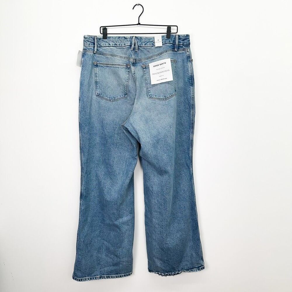 Good American Women’s Good Skate High Rise Wide Leg Indigo 756 - Picture 3 of 13